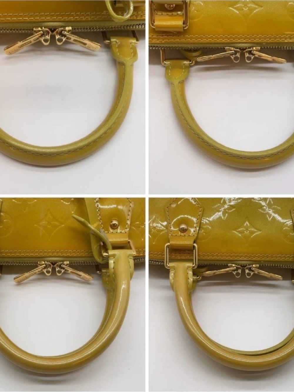 Louis Vuitton Yellow Patent Vernis Alma Satchel - Picture 8 of 16
